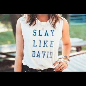 The Light Blonde Distressed Muscle Tank